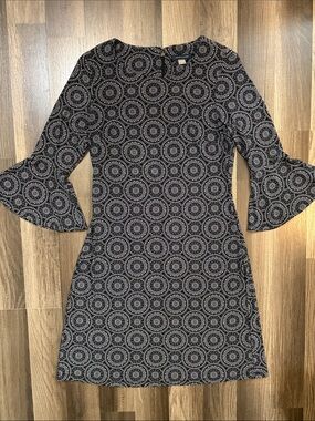 Tommy Hilfiger 70s Bell Sleeved Long-Sleeve Patterned Shift Dress